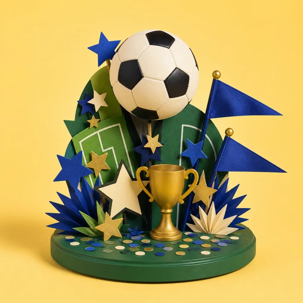Centro de mesa Cancha campeón, tema Fútbol