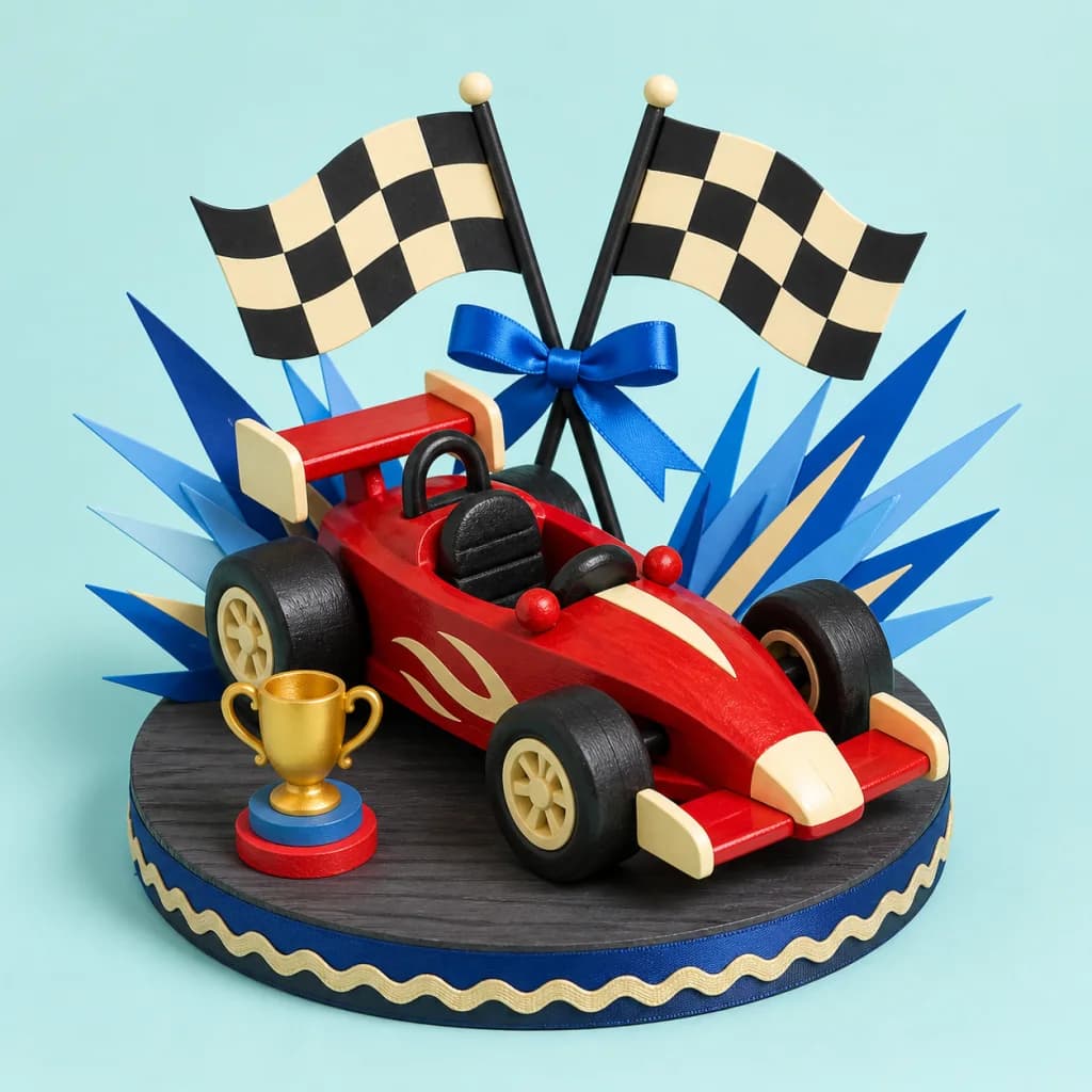 Centro de mesa Gran premio, tema Carritos